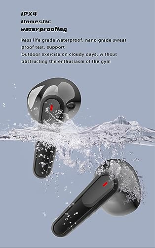 WesTch Earbuds Wireless Bluethooth 5.3 Headphones HiFi Stereo in-Ear Earphones with Touch Control Type-C Charging Case Built-in Microphone IPX4 Waterproof Headsets (Black)