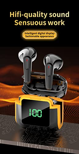 WesTch Earbuds Wireless Bluethooth 5.3 Headphones HiFi Stereo in-Ear Earphones with Touch Control Type-C Charging Case Built-in Microphone IPX4 Waterproof Headsets (Black)