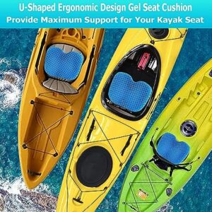 Kayak Gel Seat Cushion(Super Large & Thick), Anti Slip Waterproof Kayak Seat Pad for Ocean Kayak, Pedal Kayak, Canoe and Boat, Gel Kayak Cushion Soft & Breathable, Kayak Accessories for Fishing Kayak