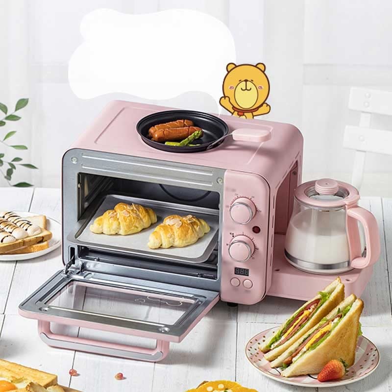 FZZDP MultiFunction Breakfast Machine Mini HouseHold Electric Oven Cake Baking Baking Baking Pan Warm DRINKING POT TOASTER