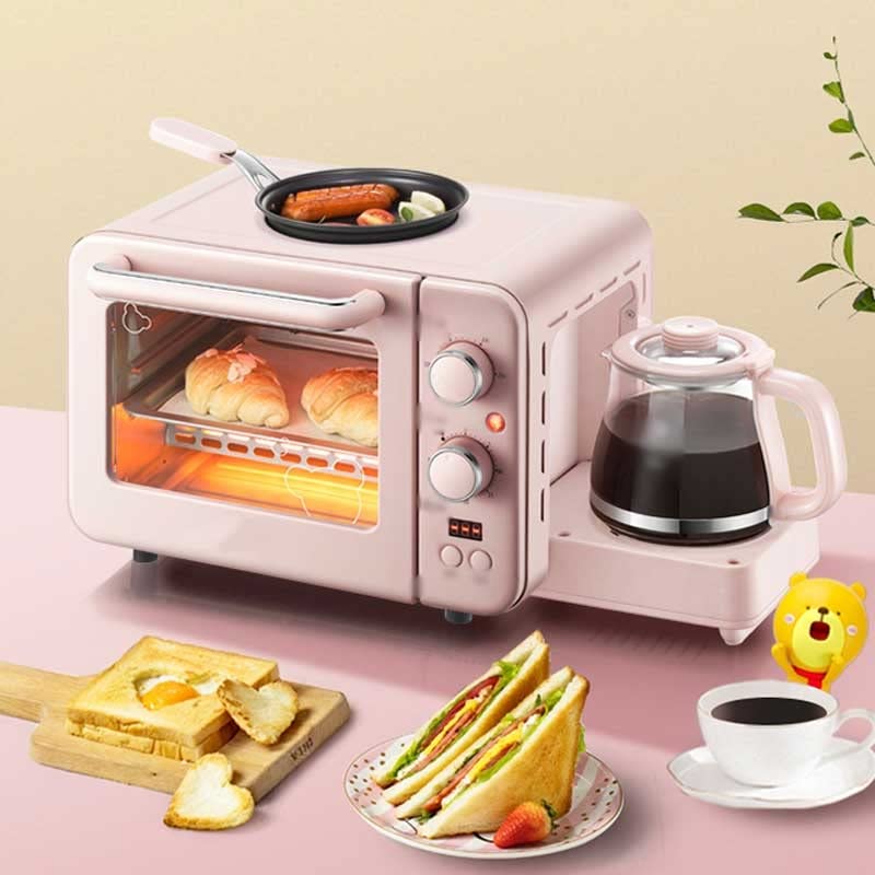 FZZDP MultiFunction Breakfast Machine Mini HouseHold Electric Oven Cake Baking Baking Baking Pan Warm DRINKING POT TOASTER