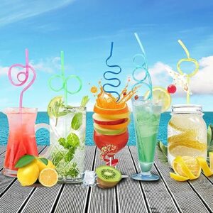 30 Pcs Crazy Straws, 10 Assorted Colorful Silly Straws for Kids, Reusable Silly Straws for Kids, Great for Parties and Birthday Party
