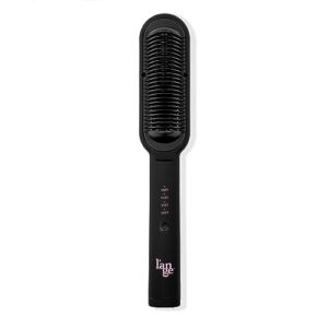 l'ange hair smooth-it classic 2-in-1 electric hot comb hair straightener brush | hair straightening comb for women | electric comb for wigs and all hair | fast heating, anti-scald, anti-frizz (black)
