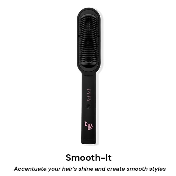 L'ANGE HAIR Smooth-it Classic 2-in-1 Electric Hot Comb Hair Straightener Brush | Hair Straightening Comb for Women | Electric Comb for Wigs and All Hair | Fast Heating, Anti-Scald, Anti-frizz (Black)