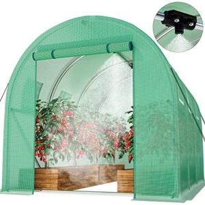 yitahome 10x6.5x6.5ft greenhouse w/ water system heavy duty green house large tunnel greenhouses kit walk in outdoor plant gardening upgraded galvanized steel for garden, backyard, green