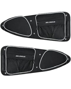 belinous utv side door bag compatible with rzr, front door storage bag with knee pad compatible with polaris rzr 2014-2023 xp xp4 turbo 1000 900 (black)