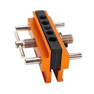 Drilling Guide, Self Centering Dowel Jig Kit Aluminum Alloy Orange 4 Holes Width Capacity Drill Positioner Adjustable Hand Tools, Drilling Holders