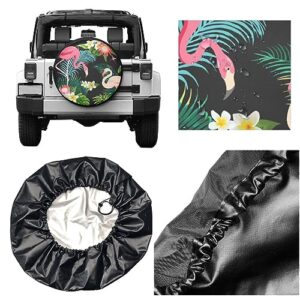 Flamingos Spare Tire Cover Wheel Protectors Weatherproof Wheel Covers Universal Fit for Trailer Rv SUV Truck Camper Travel Accessories 14 Inch in