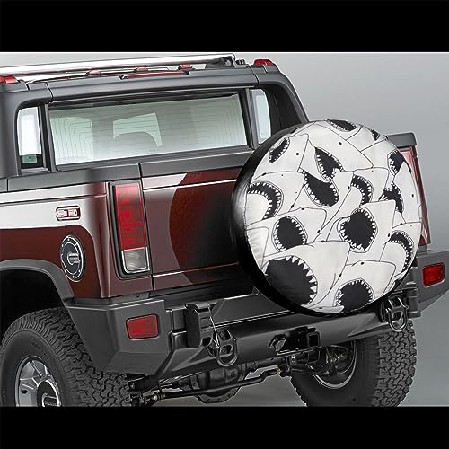 Shark Spare Tire Cover Wheel Protectors Weatherproof Wheel Covers Universal Fit for Trailer Rv SUV Truck Camper Travel Accessories 16 Inch in