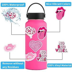 UBOFUGS 110PCS Preppy Vinyl Sticker Party Supplies Vinyl Waterproof Sticker Aesthetic Stickers Decor Pink Party Mobile Phone Stickers for Laptop Water Bottle