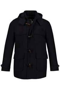 jp 1880 menswear big & tall plus size l-8xl water repellent wool blend duffle coat black large 795121100
