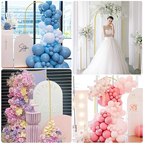 Gold Arch Backdrop Stand and White Weding Arch Cover Bundle 6FT