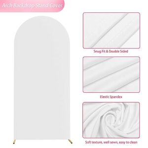 Gold Arch Backdrop Stand and White Weding Arch Cover Bundle 6FT