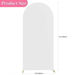 Gold Arch Backdrop Stand and White Weding Arch Cover Bundle 6FT