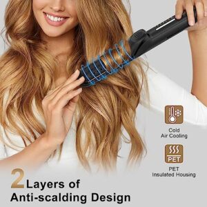 2-in-1 Hair Straightener and Hair Curler Iron with Ionic Cold Air, Flat Iron with 5 Temperature Adjustments, 360° Airflow Styling, 10S Fast Heating, Suitable for All Styles