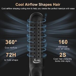 2-in-1 Hair Straightener and Hair Curler Iron with Ionic Cold Air, Flat Iron with 5 Temperature Adjustments, 360° Airflow Styling, 10S Fast Heating, Suitable for All Styles