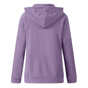 ZunFeo camo sweatshirt jewelry deals 2023 Zip Up Hoodie Y2k Women Long Sleeve Casual Sweatshirts Lightweight Drawstring Sweater Jackets Fall Fashion Clothes Purple M