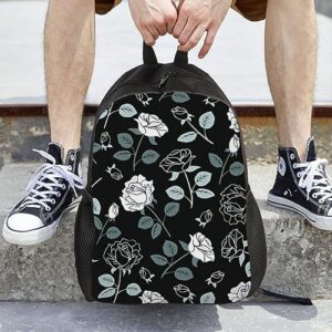 OPSREY Rose Gothic Print Laptop Backpack Bag Lightweight Large Capacity Casual Travel Daypack For Men Women