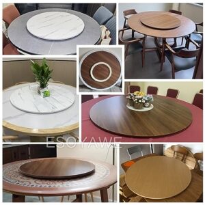 Lazy Susan Round Dining Table Swivel Plate, 360° Rotating Silent Smooth Wooden Turntable, Large Tabletop Rotating Serving Tray, Diameter Ø 20" 24" 28" 32" 36" 39"