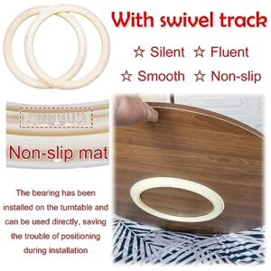 Lazy Susan Round Dining Table Swivel Plate, 360° Rotating Silent Smooth Wooden Turntable, Large Tabletop Rotating Serving Tray, Diameter Ø 20" 24" 28" 32" 36" 39"