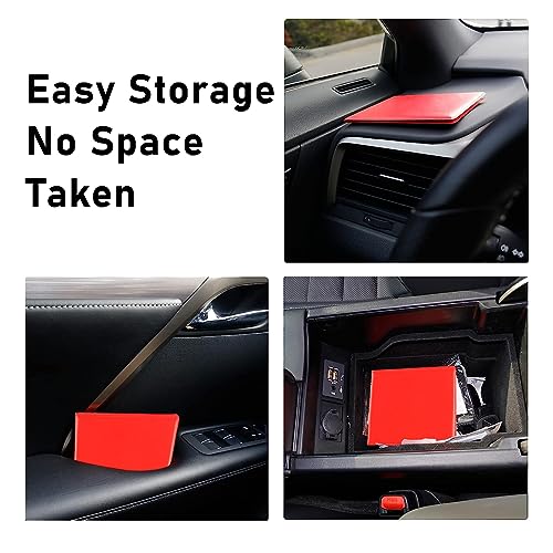 Kewucn 4 Pack Car Registration Insurance Holder, 10.55''×4.8'' Essential Auto Card Glove Box Organizer with Closure, Vehicle Interior Accessories Perfect for Most Car, Truck, SUV(Red)