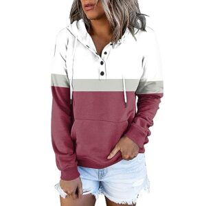 Crewneck Sweatshirt Women, Women's Fall Fashion 2023 Fleece Jacket Women Womans Sweatshirts Large Women's Casual Long Sleeved Top Printed Round Neck Hoodie Plus Size Sudaderas Para (M, Wine)