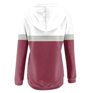 Crewneck Sweatshirt Women, Women's Fall Fashion 2023 Fleece Jacket Women Womans Sweatshirts Large Women's Casual Long Sleeved Top Printed Round Neck Hoodie Plus Size Sudaderas Para (M, Wine)