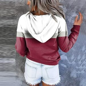 Crewneck Sweatshirt Women, Women's Fall Fashion 2023 Fleece Jacket Women Womans Sweatshirts Large Women's Casual Long Sleeved Top Printed Round Neck Hoodie Plus Size Sudaderas Para (M, Wine)