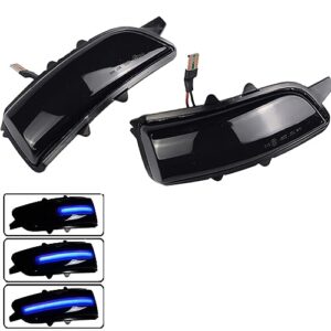 hacreyatu for-volvo c30 c70 s40 s60 v40 v50 v70 2008-2010 dynamic side wing led turn signal blinker(blue)