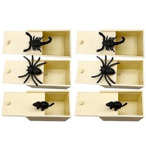 toyandona wood toys spider trick 1 set 6pcs manipulative props prank toy toys gifts for handmade fun practical surprise surprise toys spider toys plastic gift box manual wooden toys