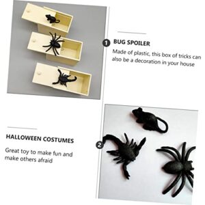 TOYANDONA Wood Toys Spider Trick 1 Set 6Pcs Manipulative Props Prank Toy Toys Gifts for Handmade Fun Practical Surprise Surprise Toys Spider Toys Plastic Gift Box Manual Wooden Toys