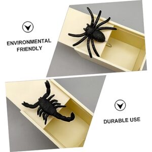 TOYANDONA Wood Toys Spider Trick 1 Set 6Pcs Manipulative Props Prank Toy Toys Gifts for Handmade Fun Practical Surprise Surprise Toys Spider Toys Plastic Gift Box Manual Wooden Toys