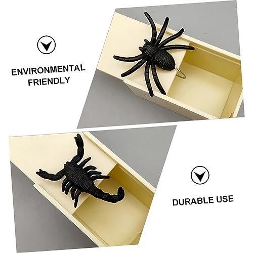 TOYANDONA Wood Toys Spider Trick 1 Set 6Pcs Manipulative Props Prank Toy Toys Gifts for Handmade Fun Practical Surprise Surprise Toys Spider Toys Plastic Gift Box Manual Wooden Toys