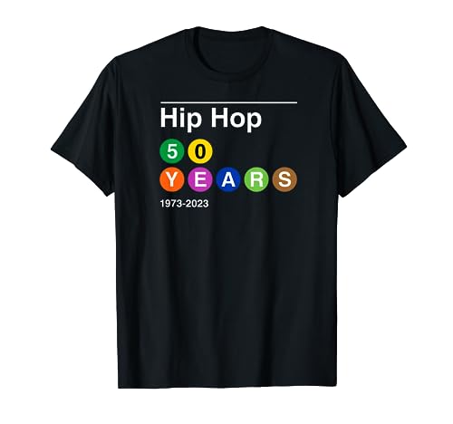 50 Years of Hip Hop 1973-2023 50th Anniversary Subway Sign T-Shirt