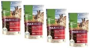only natural pet maxmeat holistic air dried dry dog food meal topper - all natural, high protein, grain free and limited ingredient - made with real meat - beef with pumpkin & parsley 4 oz - beef
