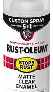 Rust-Oleum 376868 Stops Rust Custom Spray 5-in-1 Spray Paint, 12 oz, Matte Clear