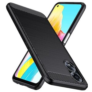 natbok compatible with oppo a58 4g case, flexible tpu [brushed texture] [anti-slip] shockproof military protection bumper phone case,slim case cover for oppo a58 4g,black