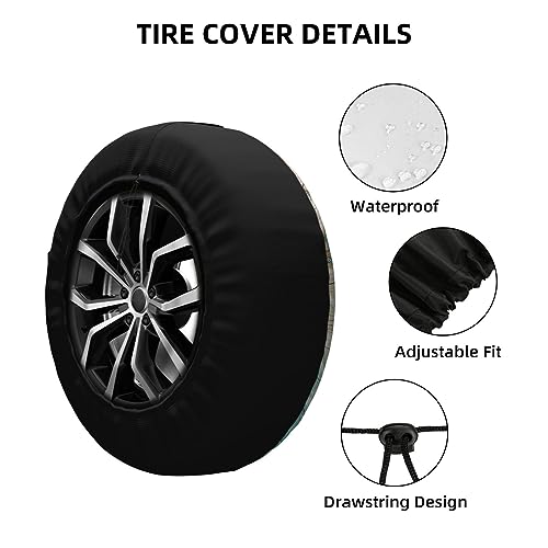 Sea Turtle Starfish Spare Tire Cover Wheel Protectors Cover Weatherproof Sun Protection Tyre Covers,14" 15" 16" 17"