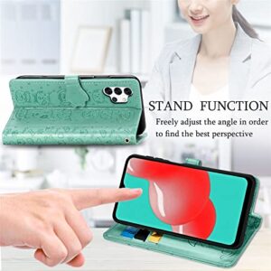 ONV Wallet Case for Oppo Realme 7 Pro - Sparkly Cute Animal Leather Folio Cover + Strap Card Holder Anti-Shock Kickstand Magnet Flip Case for Oppo Realme 7 Pro [MG] -Green