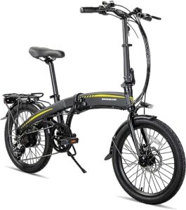hiland rockshark 20 inch folding electric bike for adults,electirc bicycle with 250w motor,36v 7.8ah removable battery shimano 7-speed electric foldable bicycles, urban ebike for men women