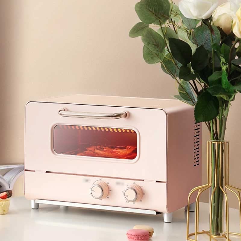 FZZDP Electric Oven Pink Household Small Oven Capacity Multifunction Baking Mini Air Toaster Oven Electric Oven for Baking