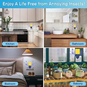 Flying Insect Trap Plug-in, 2023 Upgrade Plug-in Bug Catcher Mosquito Fruit Fly Trap Gnat Killer Indoor, Safe Non-Toxic UV Night Light Fly Trap with Sticky Trap for Flies, Gnats, Moths (Blue, 1 Pack)