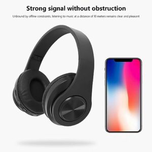 Viadha True Wireless Bluetooth Headphones, Over-Ear HiFi Stereo Noise Cancelling Headphones with Microphone, Foldable Lightweight Headset with Deep Bass for Home Travel Work Cellphone