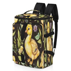 yellow duckling flowers vintage style gym duffle bag for traveling sports tote gym bag with shoes compartment water-resistant workout bag weekender bag backpack for men women