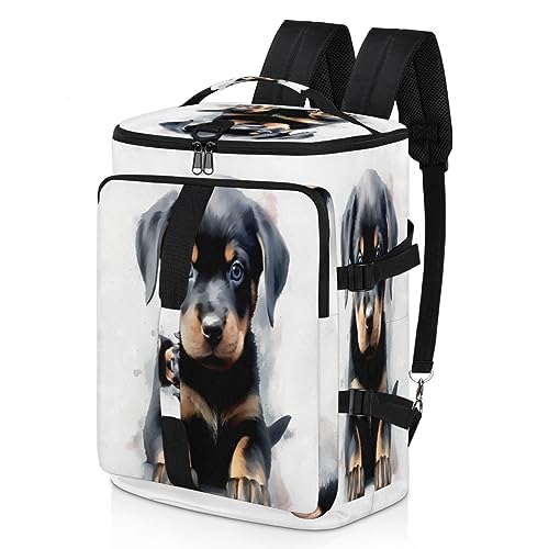 Dog Cute Rottweiler Gym Duffle Bag for Traveling Sports Tote Gym Bag with Shoes Compartment Water-resistant Workout Bag Weekender Bag Backpack for Men Women