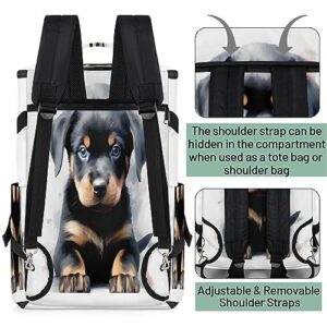 Dog Cute Rottweiler Gym Duffle Bag for Traveling Sports Tote Gym Bag with Shoes Compartment Water-resistant Workout Bag Weekender Bag Backpack for Men Women