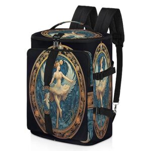 Ballet Logo Teal（01） Gym Duffle Bag for Traveling Sports Tote Gym Bag with Shoes Compartment Water-resistant Workout Bag Weekender Bag Backpack for Men Women