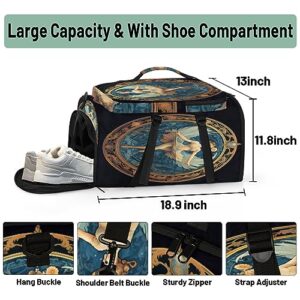 Ballet Logo Teal（01） Gym Duffle Bag for Traveling Sports Tote Gym Bag with Shoes Compartment Water-resistant Workout Bag Weekender Bag Backpack for Men Women