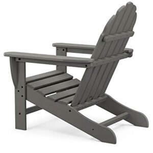 POLYWOOD NCC2280GY Nautical Arms Chaise, Slate Grey & AD4030GY Classic Outdoor Adirondack Chair, Slate Grey