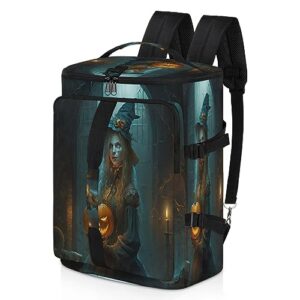 halloween witch watercolor painting（01） gym duffle bag for traveling sports tote gym bag with shoes compartment water-resistant workout bag weekender bag backpack for men women